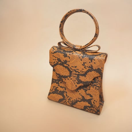 faux lether brown python mini bags