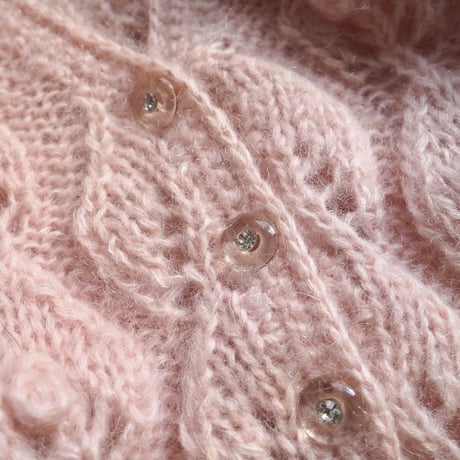 vintage fuzzy popcorn design cardigan