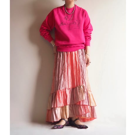 vintage iridescent gradation maxi skirt