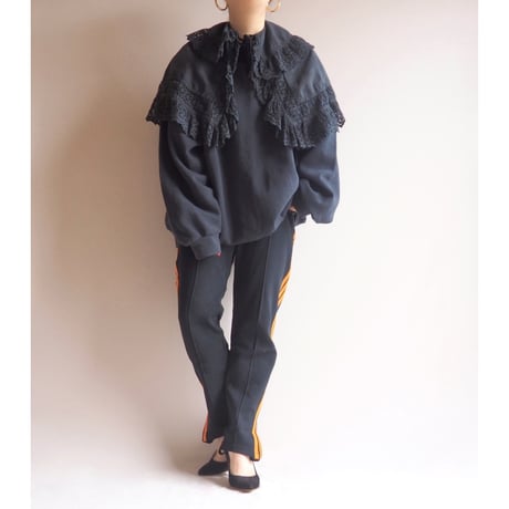 80s "Adidas" black × orange track pants