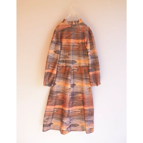 70s abstract print house midi dress