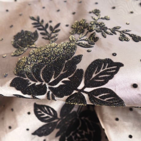 90s〜 "Coldwater Creek" floral flocky flare maxi skirt