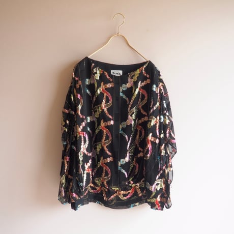 80s "PATRA" abstract metallic blouse