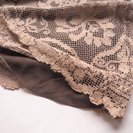 80s "Becky Bisoulis" filet lace blouse & skirt set