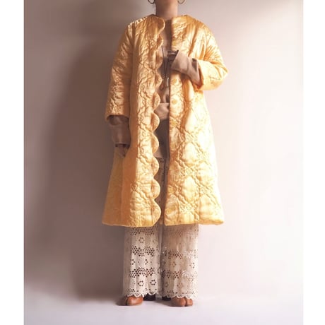 60〜70s "RHAPSODY by GLAZIER" scallop quilted robe
