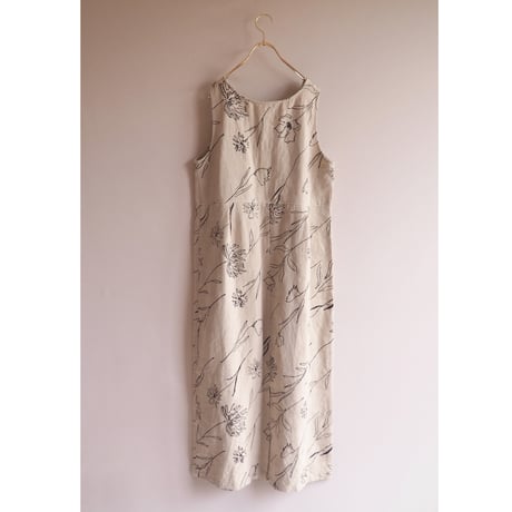 "JOHN PAUL RICHARD" floral linen sleeveless maxi dress