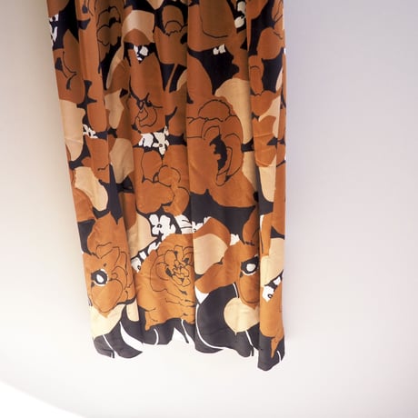 70〜80s floral ruffle maxi dress