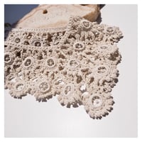 French antique  square neck crochet collar