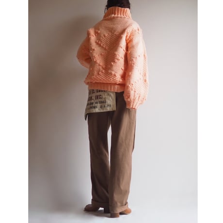 vintage mockneck popcorn sweater