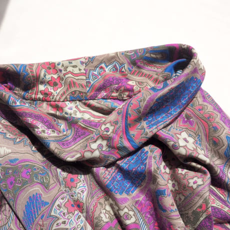 80s floral × paisley oversized design midi dress