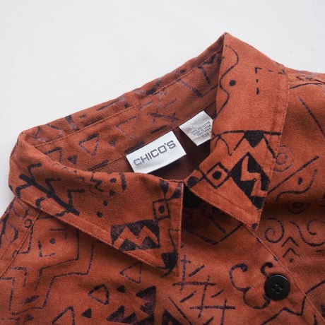 "CHICO'S" abstract faux suède jacket