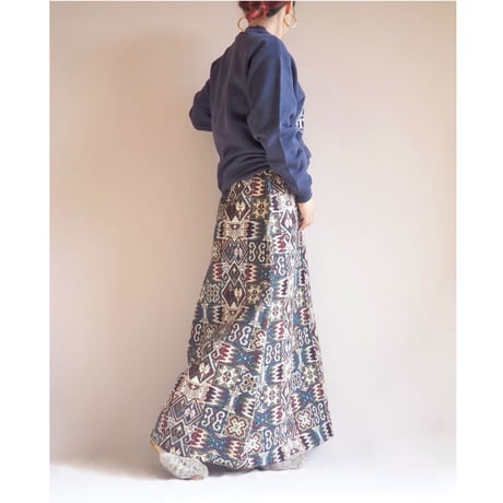 70s abstract tapestry maxi skirt