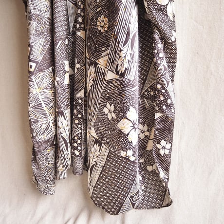vintage satin ethnic kaftan maxi dress