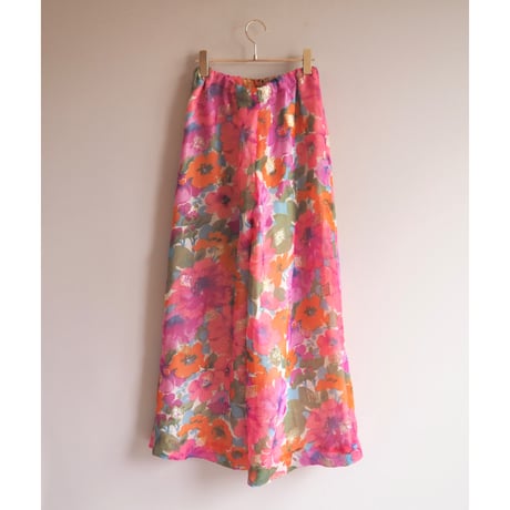 70s ”Adelaar" floral metallic easy wide pants