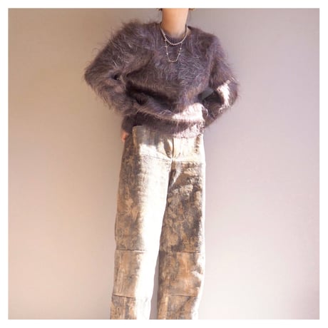 vintage fuzzy metallic sweater