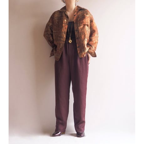 "chico's" copper brocade asian jacket