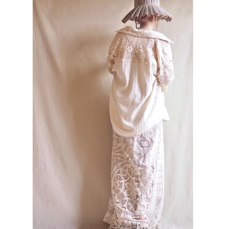 80s silk crochet embroidered jacket