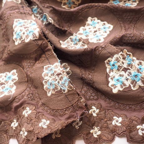 vintage floral embroidered maxi skirt