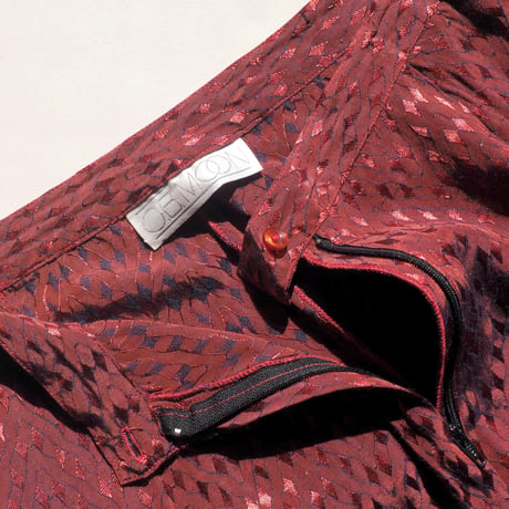 "O.B.MOON" abstract satin blouse & pants set