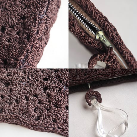 40〜50s lucite crochet woven bag  (BR)