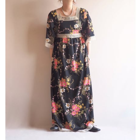 "C&A" floral semi sheer maxi dress