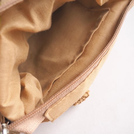 vintage pompom raffia circle bag