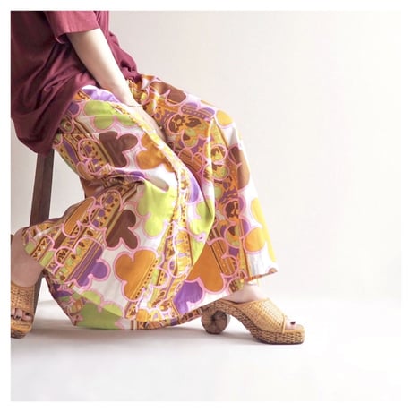 70s floral maxi skirt