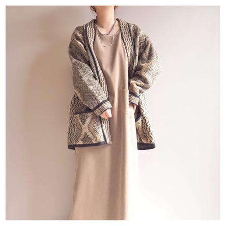 vintage abstract pattern knitted jacket