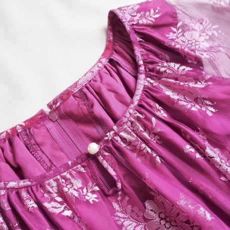 80s purple tulle lace maxi dress