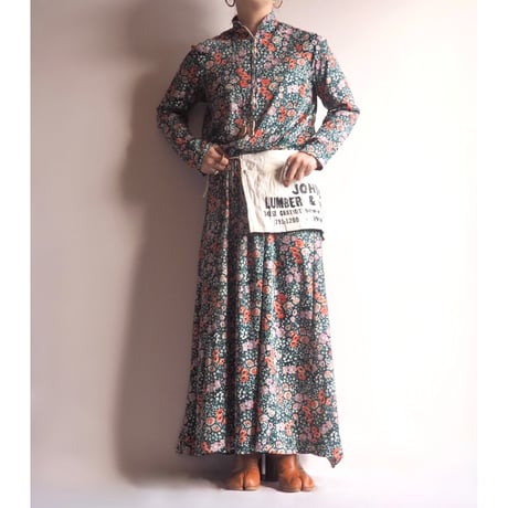 70s floral house maxi dress