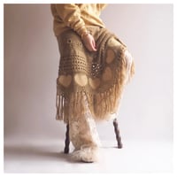 vintage crochet fringe maxi skirt