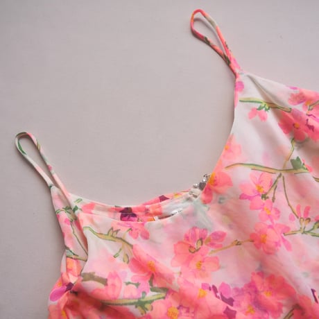 70s〜 floral strap maxi dress