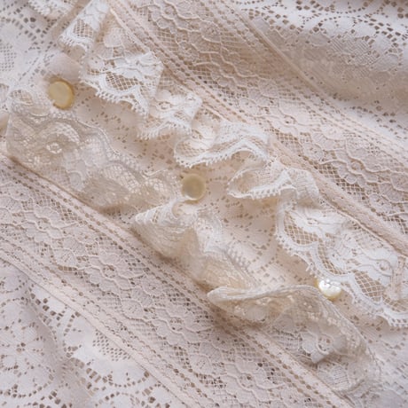 70s "Tumbleweeds" ruffle lace blouse
