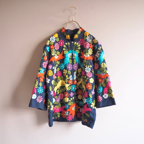 70s〜 floral embroidered jacket