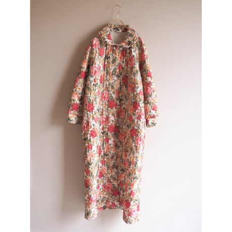 70〜80s floral quilted coat