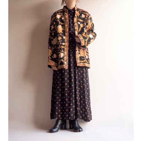 80s "Jos.A.Bank" abstract design midi dress