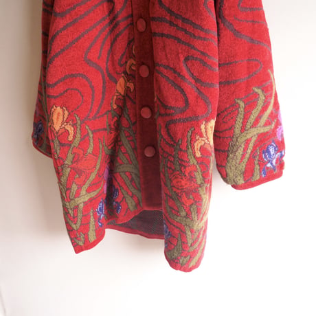 made in Italy floral knit coat
