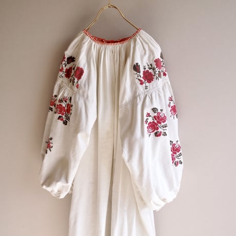 vintage ukrainian embroidered maxi dress