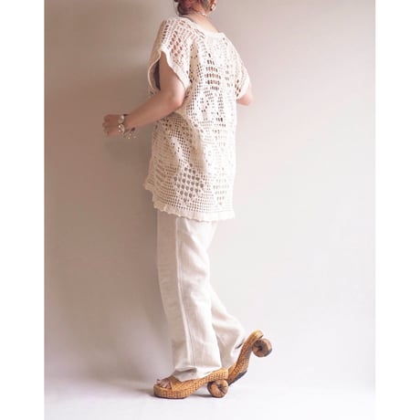 vintage floral crochet vest