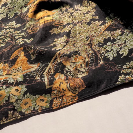 vintage landscape cropped blouse