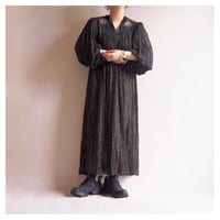 70〜80s balloon sleeve metallic gauze maxi dress