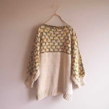 vintage nep yarn metallic design sweater