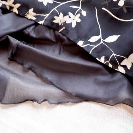vintage black floral maxi skirt
