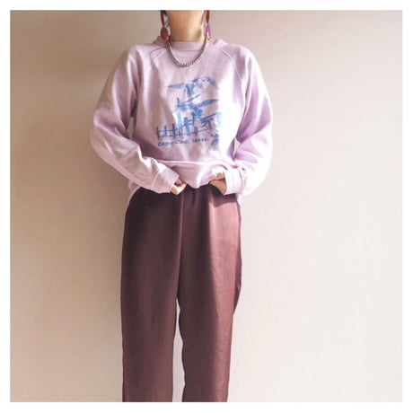 vintage lavender bird print sweat