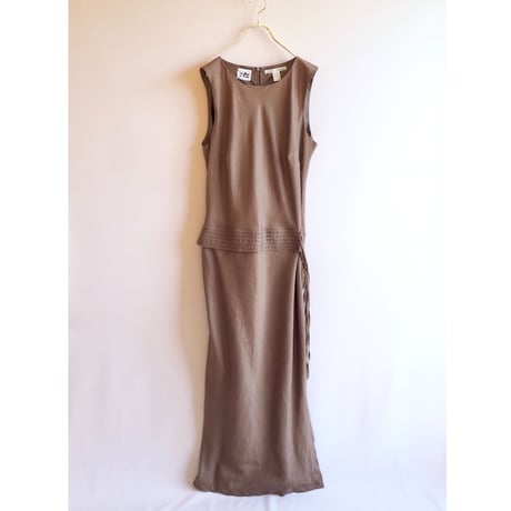 90s Irish linen sleeveless maxi dress