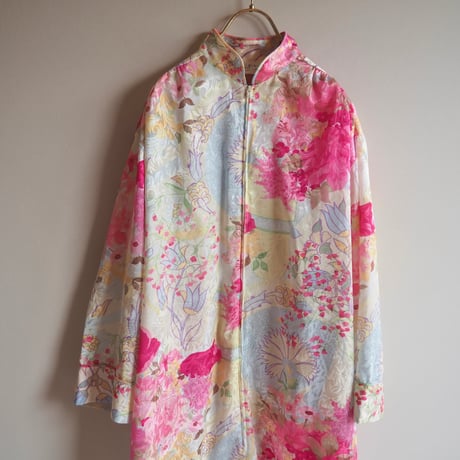 80s "Mary Mcfadden" floral house maxi dress