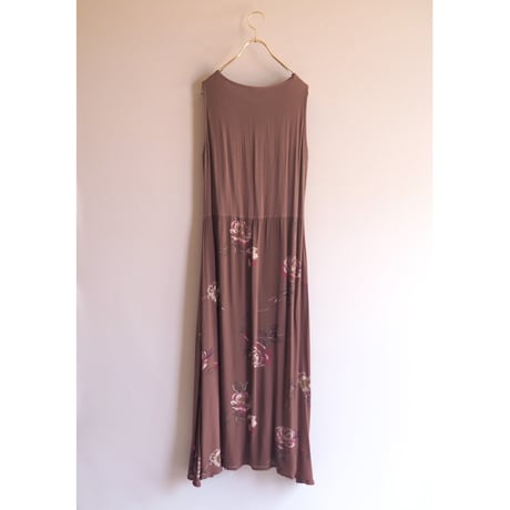 90s floral sleeveless maxi dress