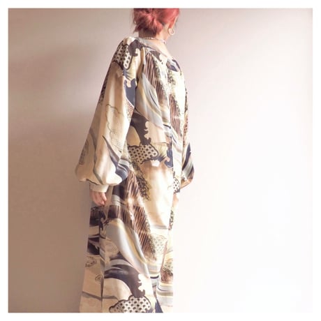 70s landscape painting maxi dress