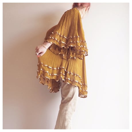 vintage mexican gauze flare sleeve blouse