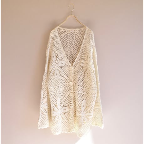90s acrylic crochet cardigan
